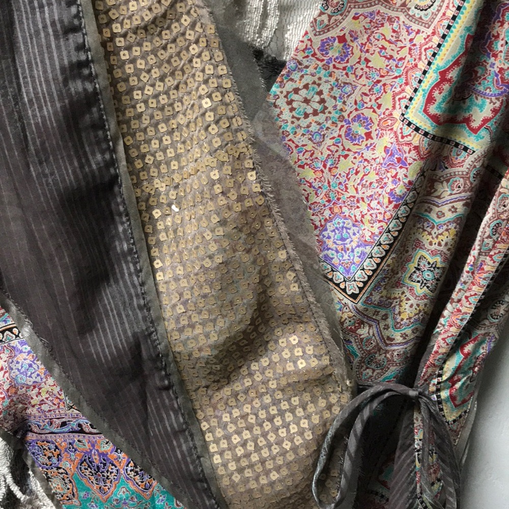 Tiny Asymmetrical Silk Sequined Blouse - image 4